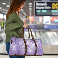 Aotearoa Maori Koru Curves Travel Bag Silver Ferns - Amethyst