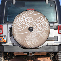 Aotearoa Maori Koru Curves Spare Tire Cover Silver Ferns - Mocha