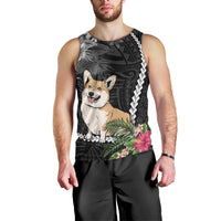 Personalised Polynesian Dog Men Tank Top Corgi Mix Tropical Flowers LT7 - Polynesian Pride