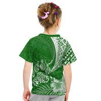 Personalised Polynesian Pacific Bulldog Kid T Shirt With Emerald Hawaii Tribal Tattoo Patterns LT7 - Polynesian Pride