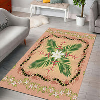 Hawaii Quilt Inspired Collection Aloha Flowers Area Rug Maile - Kukui Nut Lei