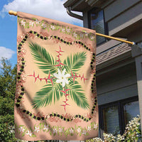 Hawaii Quilt Inspired Collection Aloha Flowers Garden Flag Maile - Kukui Nut Lei