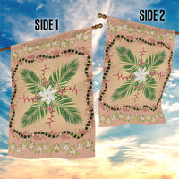 Hawaii Quilt Inspired Collection Aloha Flowers Garden Flag Maile - Kukui Nut Lei