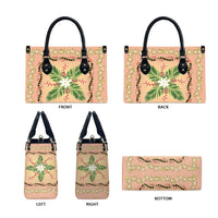Hawaii Quilt Inspired Collection Aloha Flowers Leather Bag Maile - Kukui Nut Lei