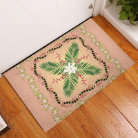 Hawaii Quilt Inspired Collection Aloha Flowers Rubber Doormat Maile - Kukui Nut Lei
