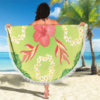 Hawaii Quilt Inspired Collection Aloha Flowers Beach Blanket Plumeria - Ti Leaf Lei