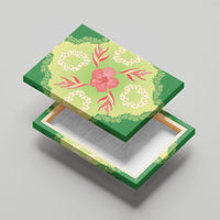 Hawaii Quilt Inspired Collection Aloha Flowers Canvas Wall Art Plumeria - Ti Leaf Lei