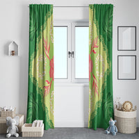 Hawaii Quilt Inspired Collection Aloha Flowers Window Curtain Plumeria - Ti Leaf Lei