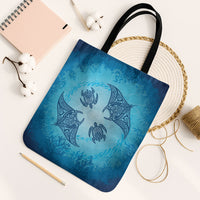 Hawaii Quilt Inspired Collection Aloha Sea Tote Bag Manta Ray and Turtles