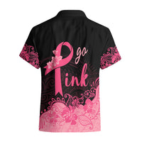 Polynesian Hawaiian Shirt Plumeria Breast Cancer Awareness Survivor Ribbon Pink LT7 - Polynesian Pride