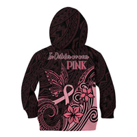 Polynesian Kid Hoodie Breast Cancer RIbbon Butterfly Mix Plumeria Curves Pink LT7 - Polynesian Pride