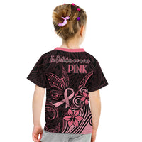 Polynesian Kid T Shirt Breast Cancer RIbbon Butterfly Mix Plumeria Curves Pink LT7 - Polynesian Pride