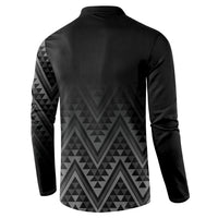 New Zealand Ta Moko Silver Fern Button Sweatshirt Taniko Taniwha Motifs