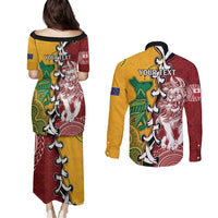 Mate Ma'a Tonga Vs Australia Rugby Personalized Couples Matching Puletasi and Long Sleeve Button Shirt Special Mascots