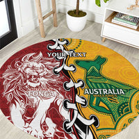 Mate Ma'a Tonga Vs Australia Rugby Personalized Round Carpet Special Mascots LT7 Colorful - Polynesian Pride