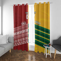 Australia - Tonga Rugby Custom Window Curtain Minimalist Dynamic LT7 With Grommets Colorful - Polynesian Pride