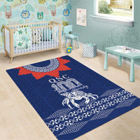 Queen Salote College 100 Years Anniversary Area Rug Tonga QSC Royal Blue - Polynesian Pride