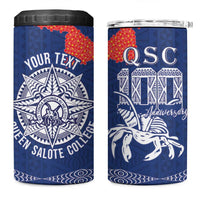 Queen Salote College 100 Years Anniversary Personalized 4 in 1 Can Cooler Tumbler Tonga QSC Royal Blue - Polynesian Pride