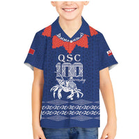 Queen Salote College 100 Years Anniversary Personalized Family Matching Mermaid Dress and Hawaiian Shirt Tonga QSC Royal Blue - Polynesian Pride
