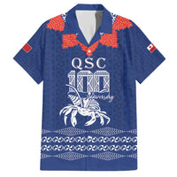 Queen Salote College 100 Years Anniversary Personalized Family Matching Summer Maxi Dress and Hawaiian Shirt Tonga QSC Royal Blue - Polynesian Pride