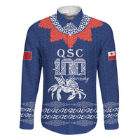 Queen Salote College 100 Years Anniversary Personalized Family Matching Summer Maxi Dress and Hawaiian Shirt Tonga QSC Royal Blue LT7 Dad's Shirt - Long Sleeve Royal Blue - Polynesian Pride