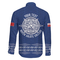 Queen Salote College 100 Years Anniversary Personalized Family Matching Summer Maxi Dress and Hawaiian Shirt Tonga QSC Royal Blue LT7 - Polynesian Pride