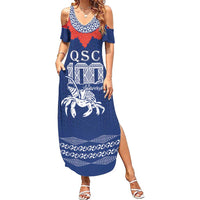 Queen Salote College 100 Years Anniversary Personalized Family Matching Summer Maxi Dress and Hawaiian Shirt Tonga QSC Royal Blue LT7 Mom's Dress Royal Blue - Polynesian Pride