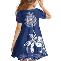 Queen Salote College 100 Years Anniversary Personalized Family Matching Tank Maxi Dress and Hawaiian Shirt Tonga QSC Royal Blue LT7 - Polynesian Pride