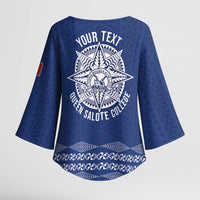 Queen Salote College 100 Years Anniversary Personalized Kimono Sleeve Blouse Tonga QSC Royal Blue - Polynesian Pride