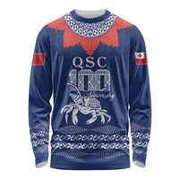 Queen Salote College 100 Years Anniversary Personalized Long Sleeve Shirt Tonga QSC Royal Blue - Polynesian Pride