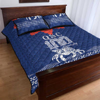 Queen Salote College 100 Years Anniversary Quilt Bed Set Tonga QSC Royal Blue - Polynesian Pride