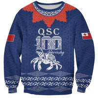 Queen Salote College 100 Years Anniversary Personalized Sweatshirt Tonga QSC Royal Blue - Polynesian Pride