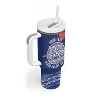 Queen Salote College 100 Years Anniversary Personalized Tumbler With Handle Tonga QSC Royal Blue - Polynesian Pride
