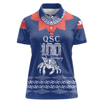 Queen Salote College 100 Years Anniversary Personalized Women Polo Shirt Tonga QSC Royal Blue LT7 Female Royal Blue - Polynesian Pride