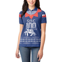 Queen Salote College 100 Years Anniversary Personalized Women Polo Shirt Tonga QSC Royal Blue LT7 - Polynesian Pride