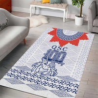 Queen Salote College 100 Years Anniversary Area Rug Tonga QSC White - Polynesian Pride