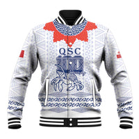 Queen Salote College 100 Years Anniversary Personalized Baseball Jacket Tonga QSC White - Polynesian Pride