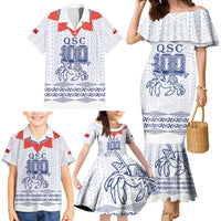 Queen Salote College 100 Years Anniversary Personalized Family Matching Mermaid Dress and Hawaiian Shirt Tonga QSC White LT7 - Polynesian Pride