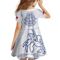 Queen Salote College 100 Years Anniversary Personalized Family Matching Off Shoulder Maxi Dress and Hawaiian Shirt Tonga QSC White - Polynesian Pride