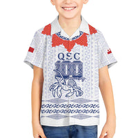 Queen Salote College 100 Years Anniversary Personalized Family Matching Short Sleeve Bodycon Dress and Hawaiian Shirt Tonga QSC White LT7 Son's Shirt White - Polynesian Pride