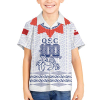 Queen Salote College 100 Years Anniversary Personalized Family Matching Tank Maxi Dress and Hawaiian Shirt Tonga QSC White - Polynesian Pride