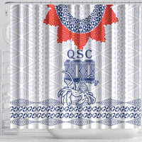 Queen Salote College 100 Years Anniversary Shower Curtain Tonga QSC White - Polynesian Pride