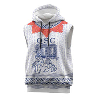 Queen Salote College 100 Years Anniversary Personalized Sleeveless Hoodie Tonga QSC White - Polynesian Pride