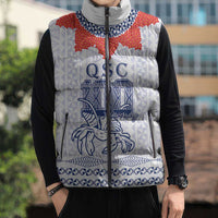 Queen Salote College 100 Years Anniversary Personalized Sleeveless Puffer Jacket Tonga QSC White - Polynesian Pride