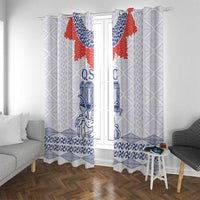 Queen Salote College 100 Years Anniversary Window Curtain Tonga QSC White - Polynesian Pride