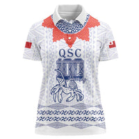 Queen Salote College 100 Years Anniversary Personalized Women Polo Shirt Tonga QSC White - Polynesian Pride