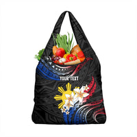 Personalised Philippines Tribal Grocery Bag Mix Plumeria - Flag Colors