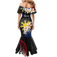Personalised Philippines Tribal Mermaid Dress Mix Plumeria - Flag Colors LT7 - Polynesian Pride