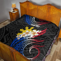 Personalised Philippines Tribal Quilt Mix Plumeria - Flag Colors LT7 - Polynesian Pride