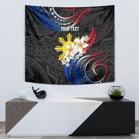 Personalised Philippines Tribal Tapestry Mix Plumeria - Flag Colors LT7 - Polynesian Pride